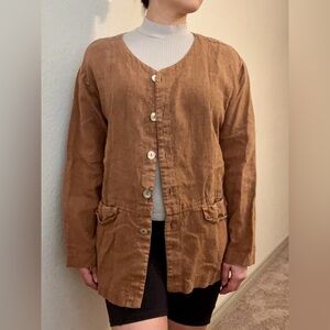 Brown Button-Up Women's Jacket